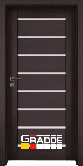 Интериорна врата Gradde Aaven Glass, цвят Орех Рибейра